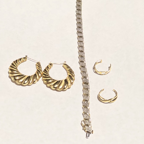 Jcp Jewelry - 10K Yellow Gold 2 Carat Diamond Bracelet 10k Yellow Gold Earrings And 2 Toe Ring